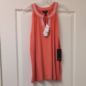 Jones New York - Peach Sleeveless Blouse Size L NWT